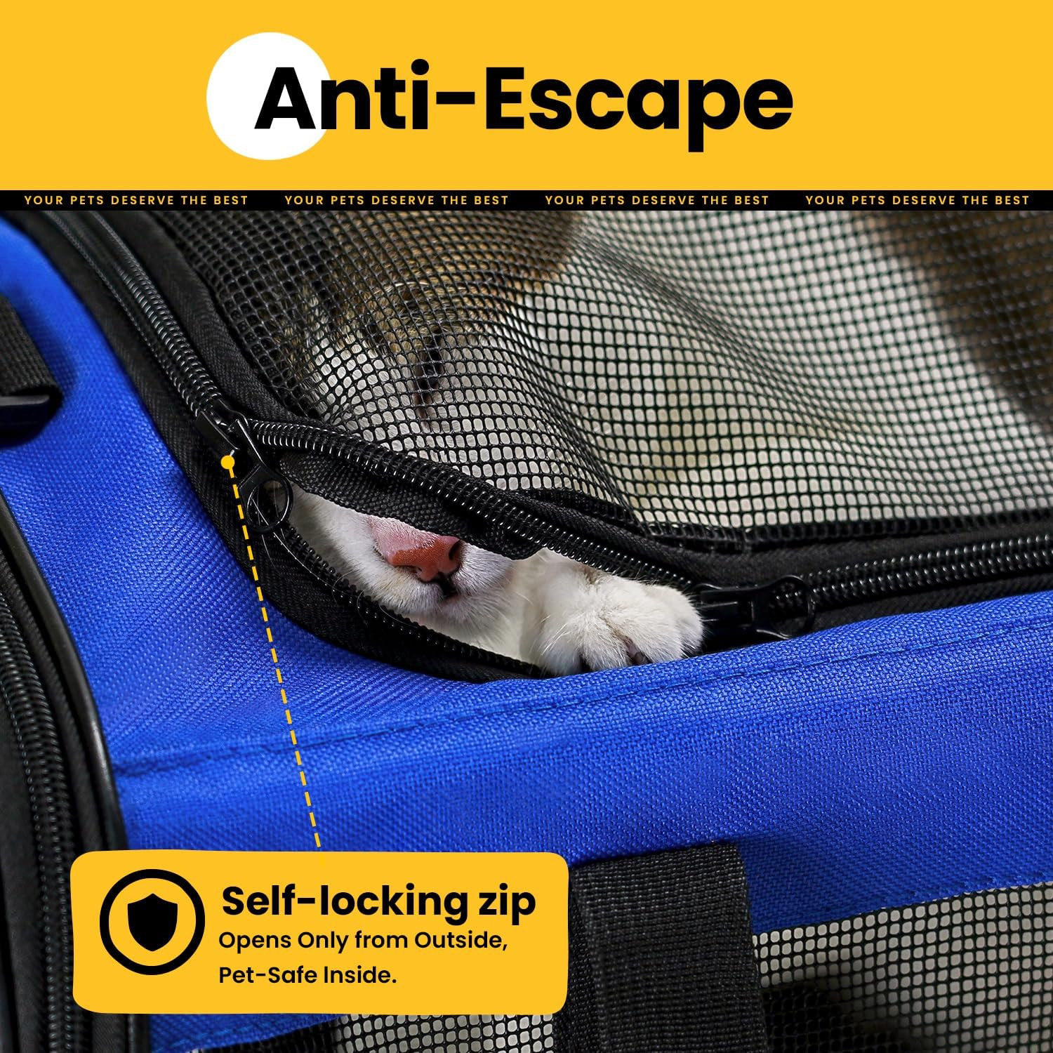 Borsa Trasporto Gatto Aereo: Trasportino Morbido Premium Ventilato - 4