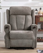 Halton Heavy-Duty Dual Motor Rise Recliner Armchair In Grey with Footrest