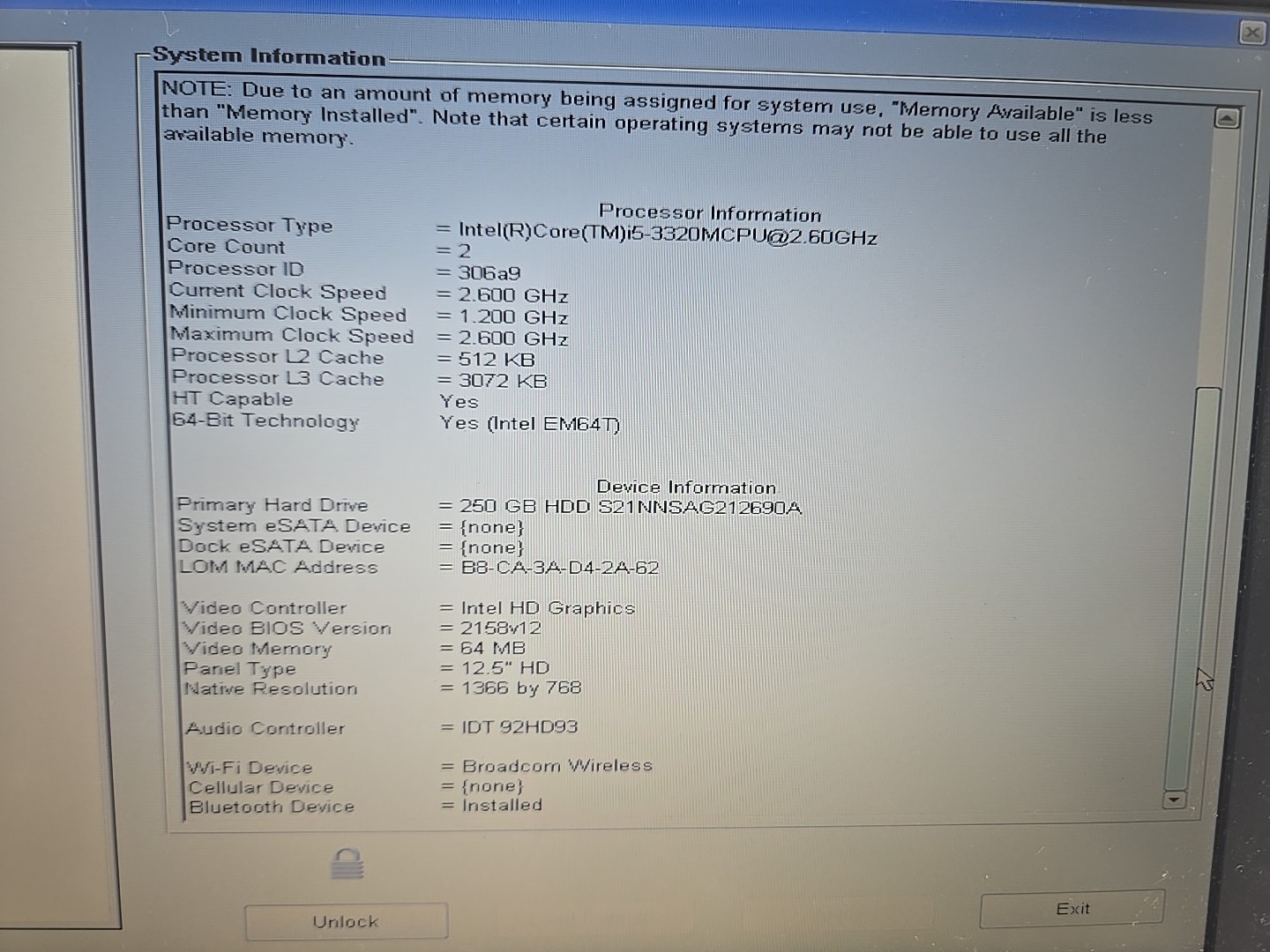 Dell Latitude E6230, 12.5-Inch Laptop, with Intel Core i5 3rd Gen., 250 GB HDD (Hard Disk Drive), No OS