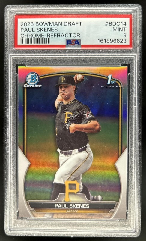 2023 Bowman Draft Paul Skenes Chrome Refractor 1st #BDC-14 Pirates PSA 9
