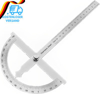 Winkelmesser Metall 0-180° Edelstahl Goniometer Mit Feststellschraube, Universal