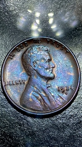 1924-D Lincoln Wheat Cent Extremely Fine XF Coin, Details Key date penny