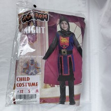 JAZGROM Medieval Knight Costume Kids Hood Cape Tunic Belt Pant w/ Boot Cove 3T
