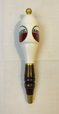 Vintage 11  Amstel Light White Wooden Beer Tap Handle