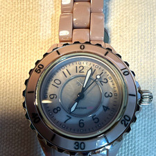 Isaac Mizrahi Live! Women's Quartz Analog Watch Pink Ceramic Bracelet 30m