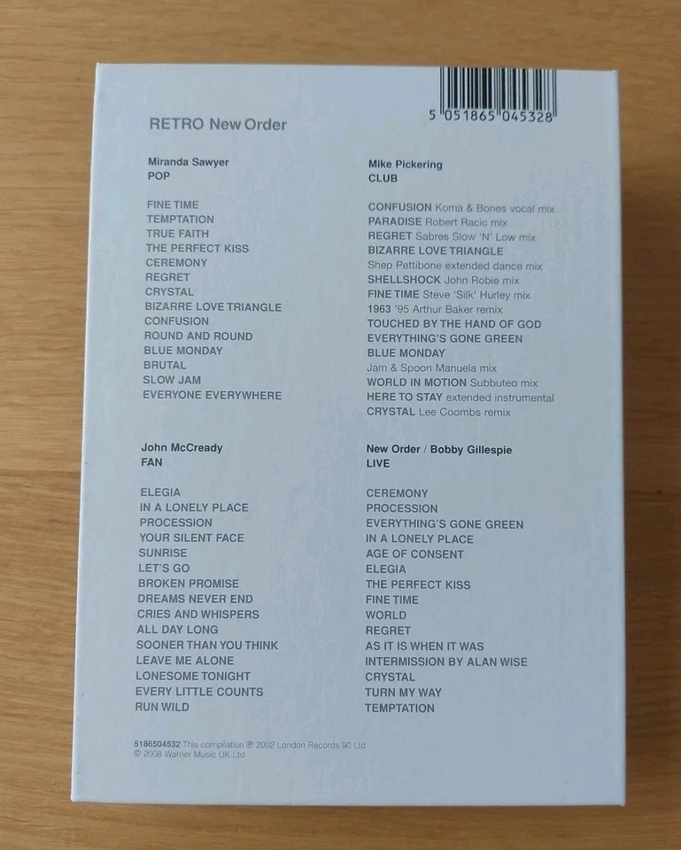 NEW ORDER - RETRO (BOX SET) / 4 CDs / 72 S. Booklet/ UK press/ Warner Music 2008 - Bild 4 von 4