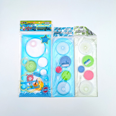 Lineal-Set mit geometrischem Muster   ähnlich Spirograph   3 Lineal-Pack (koreanisch)
