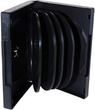 Black 10 Disc Capacity DVD Cases with 4 Flip Trays and Outter Clear Sleeve, 10 P