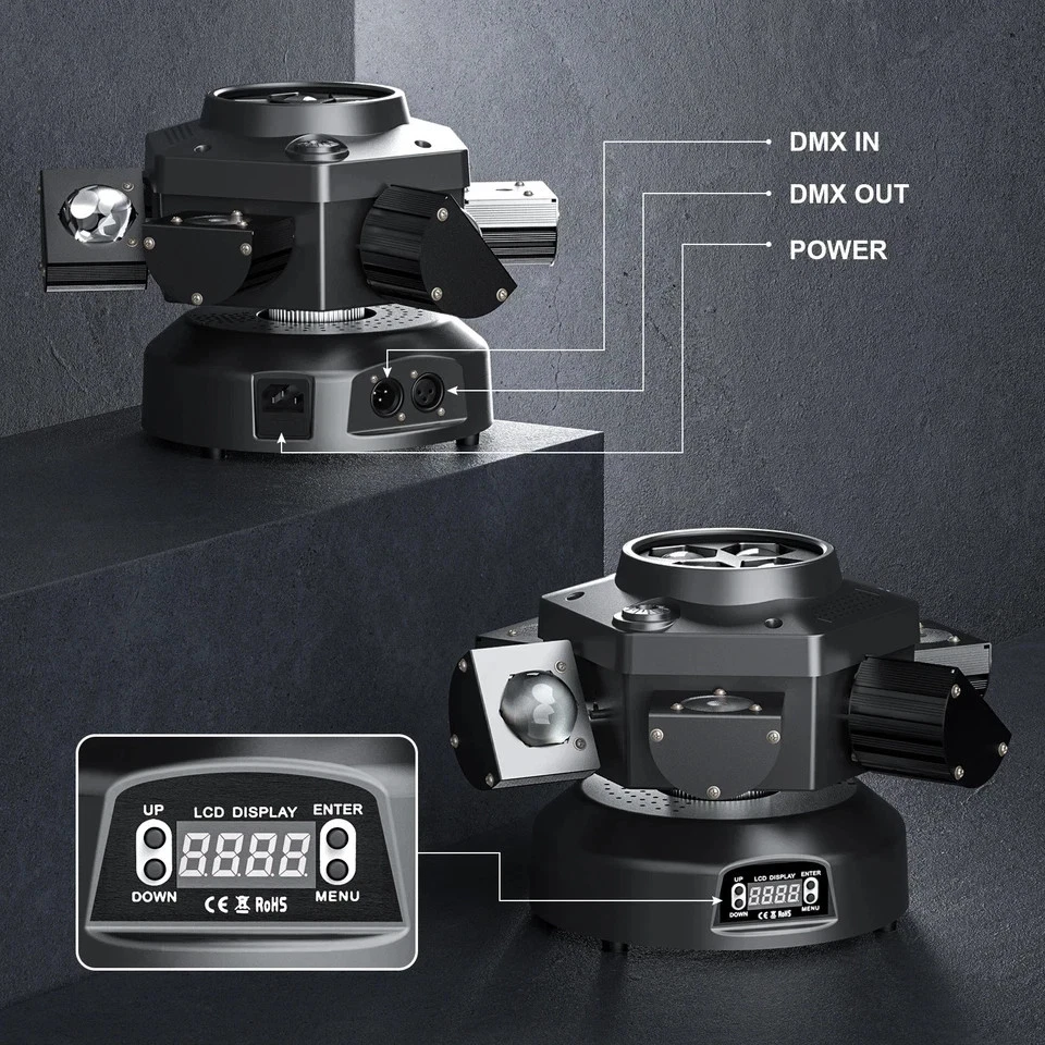 200W RGBW 6 Arms Rotate Laser Light DJ Stage Effect Party Club Gobo Disco Lights - Image 2 of 4