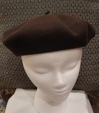 NWOT Basque Authentique French Beret 100 Wool Made in France Brown