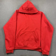 Comfrt Hoodie Mens XL Red Minimalist Pullover Sweatshirt Athleisure Heavy