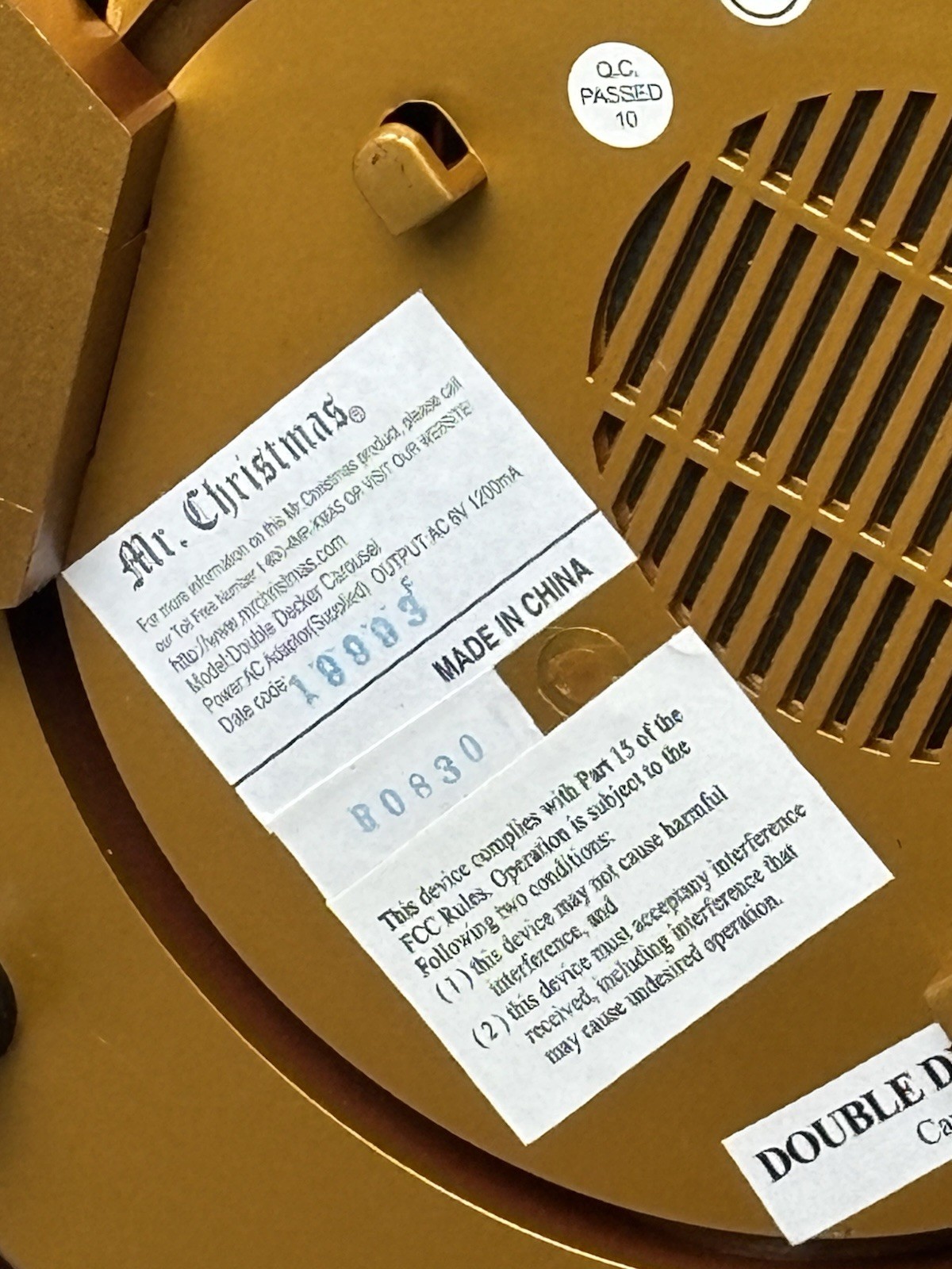 Mr. Christmas Animated Double Decker Carousel Lights Up, Spins And Plays30 Songs