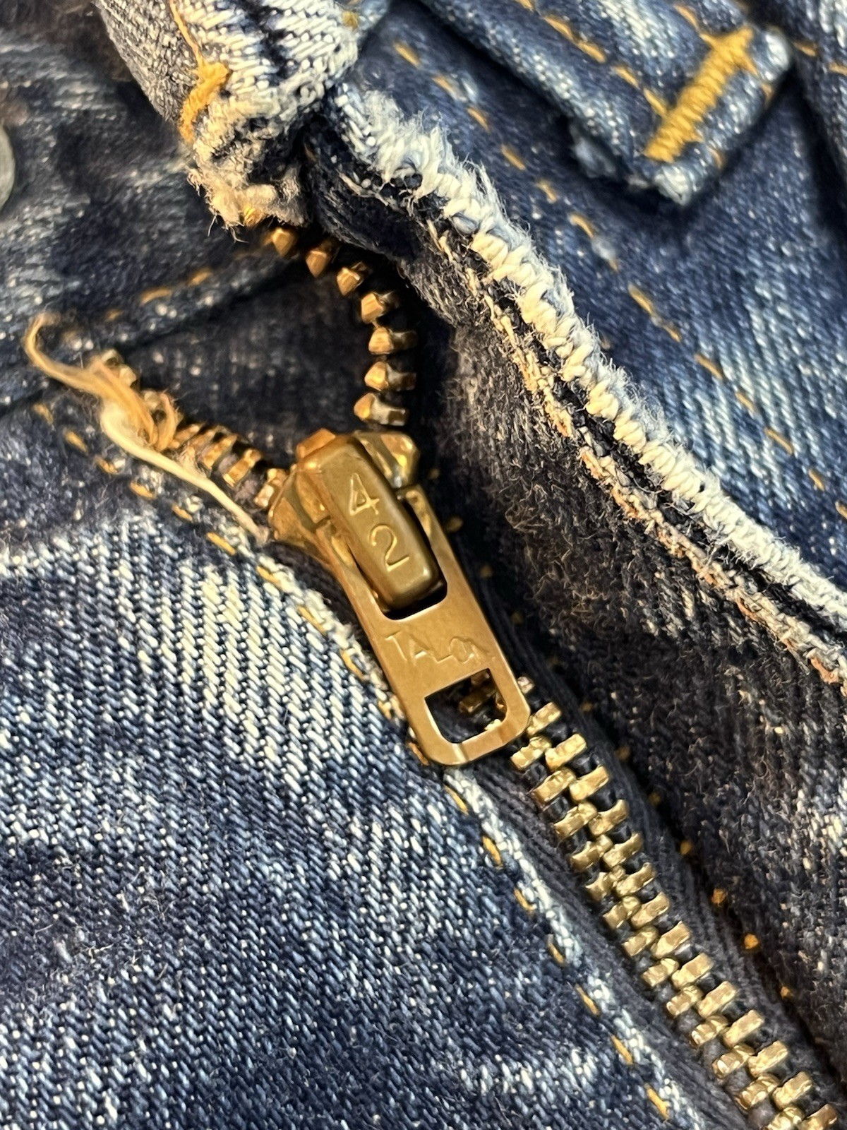 Vintage 60s Patchwork Levis 302 Flared Selvedge H… - image 9