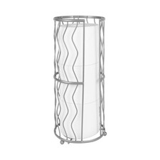 Decorative Metal Standing Toilet Tissue Holder for Bathroom/Powder Room, Comp...