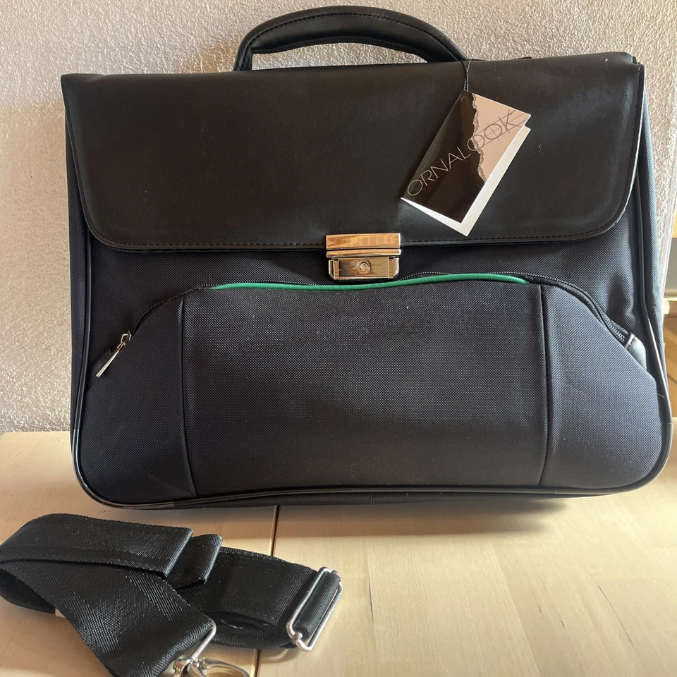 BORSA DA UFFICIO IN TESSUTO E SIMIL PELLE CON TRACOLLA ORNALOOK ORNA CON CHIAVE