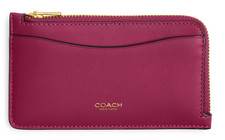   Coach New York Zip Card Case - CZ112 Pink Refined Calf Leather - NWT Free Ship