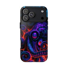 For iPhone / Galaxy / Pixel   Octopus Red Acid Cephalopod Phone Case