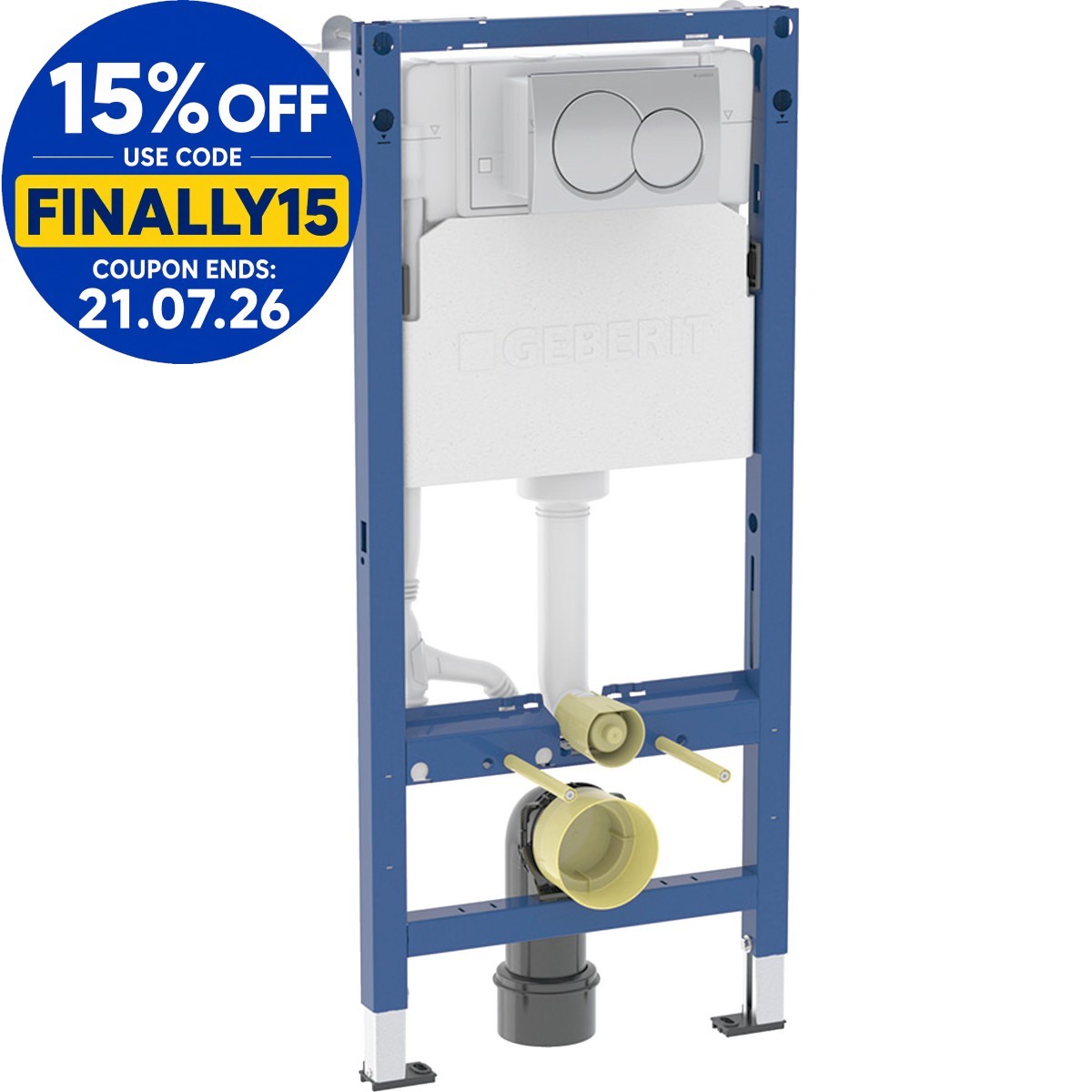Geberit 1120mm Duofix Wall Hung Frame Flush Plate Alpha Dual Concealed Cistern