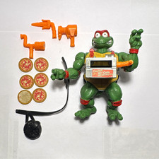 Vintage 1994 TMNT Pizza Tossin' Raph Purple Accessories 100% Complete Turtles
