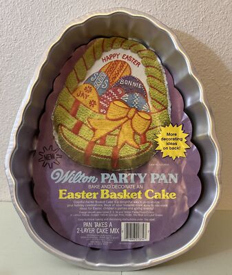 Vintage 1980 Wilton Cake EASTER BASKET Party Pan Baking Tin