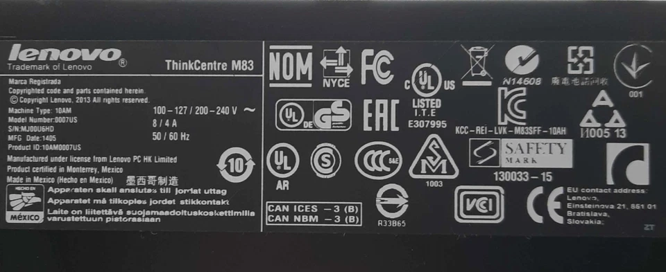 Lenovo ThinkCentre M83 10AM Desktop Computer i5-4570 3.2GHz 8GB RAM *No HDD* - Image 2 of 4