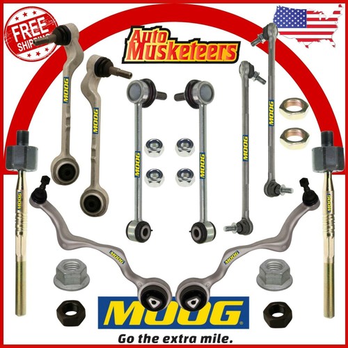 10PCS Control Arm & Ball Joint Tie Rod w/ Sway Set MOOG For 0813 BMW