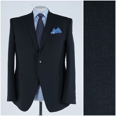 Herren Woll Blazer 48R UK Größe BENVENUTO Dunkelgrau Sport Mantel Jacke