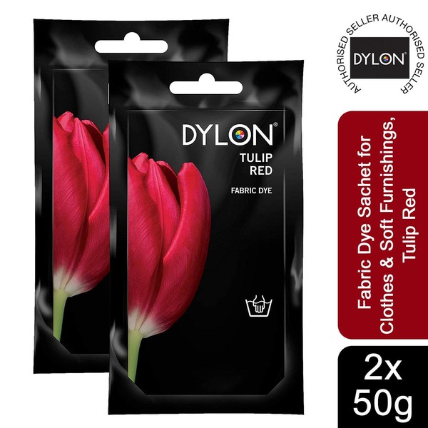 Bolsa de tinte de tela manual DYLON para ropa y muebles suaves, 2 paquetes de 50 g