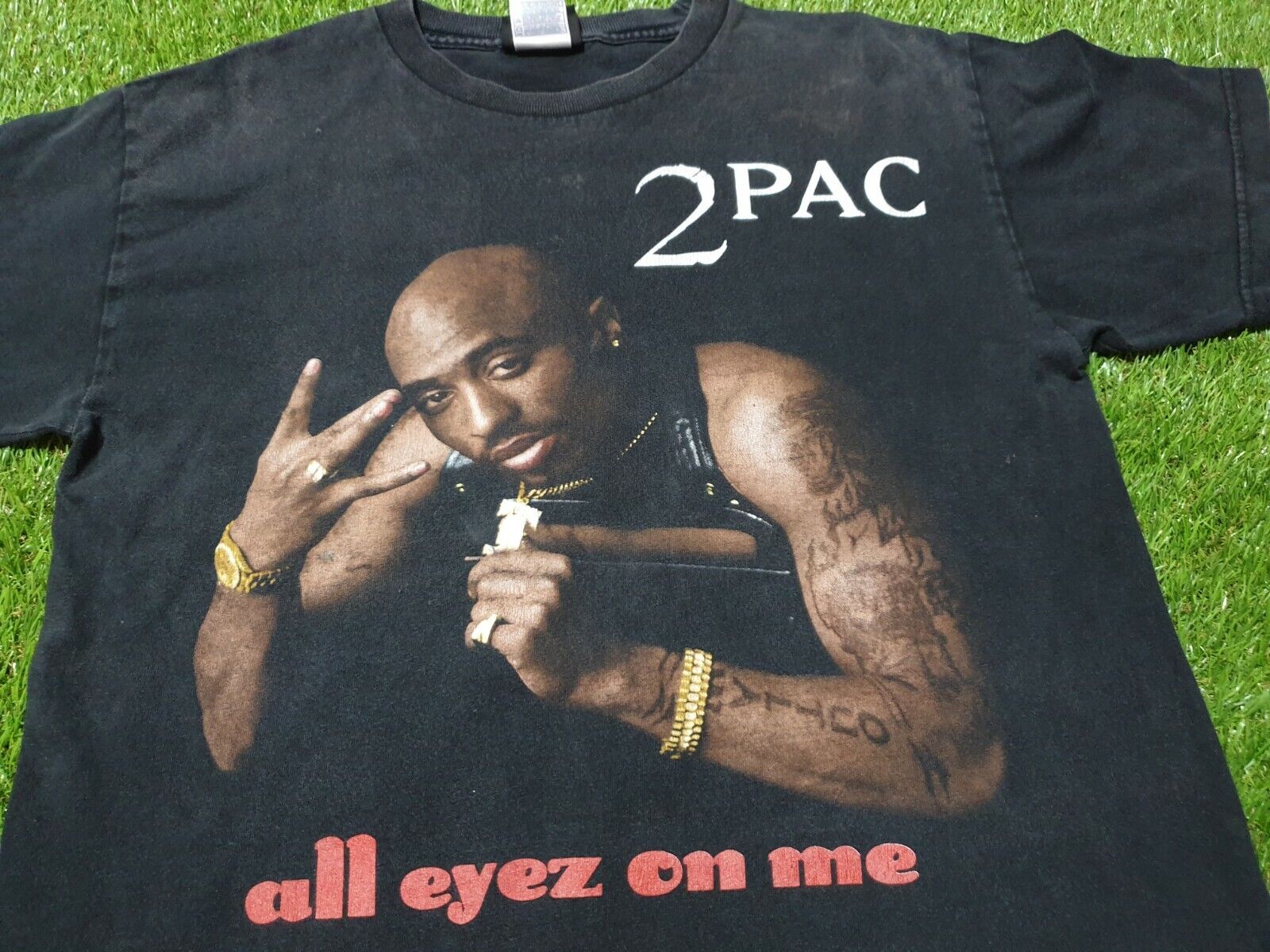 Rare Vintage 2000s 2pac tupac all eyez on me t shirt hip hop rap tee Size M