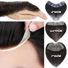 US 100 Human Hair Replacement System Toupee V-loop Thin Skin Hairpieces For Men