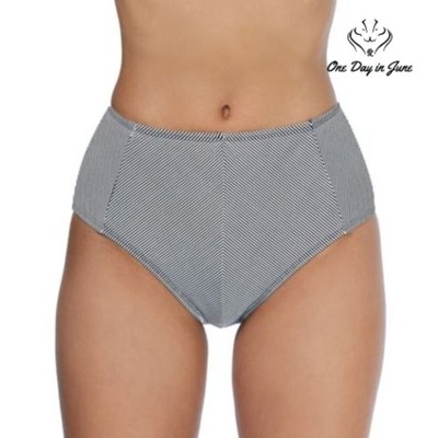 Ambrielle Textured High Waist Bikini Bottom Size L