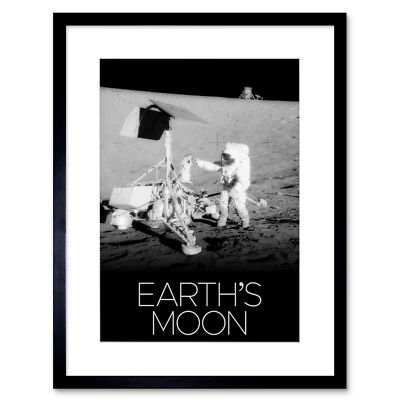 NASA Unser Sonnensystem Erdmond Apollo 12 Mondvermesser gerahmte Kunst 9 x 7 Zoll