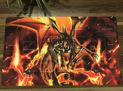 NEW YGO Playmat Red-eyes Black Flare Dragon TCG CCG  Game Mat + Bag