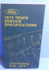 75 1975 Ford Truck Service Specifications Owners Manual