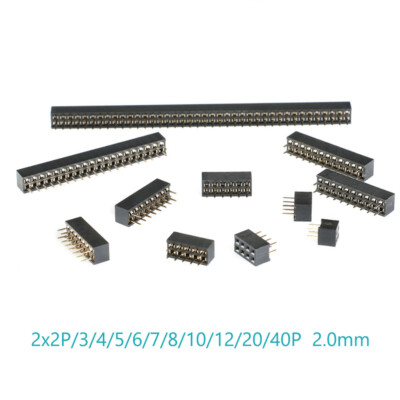 Buchsenleiste 2.0mm Pitch Weiblich Pin Header Doppelreihe 2x2 bis 2x40 Pins