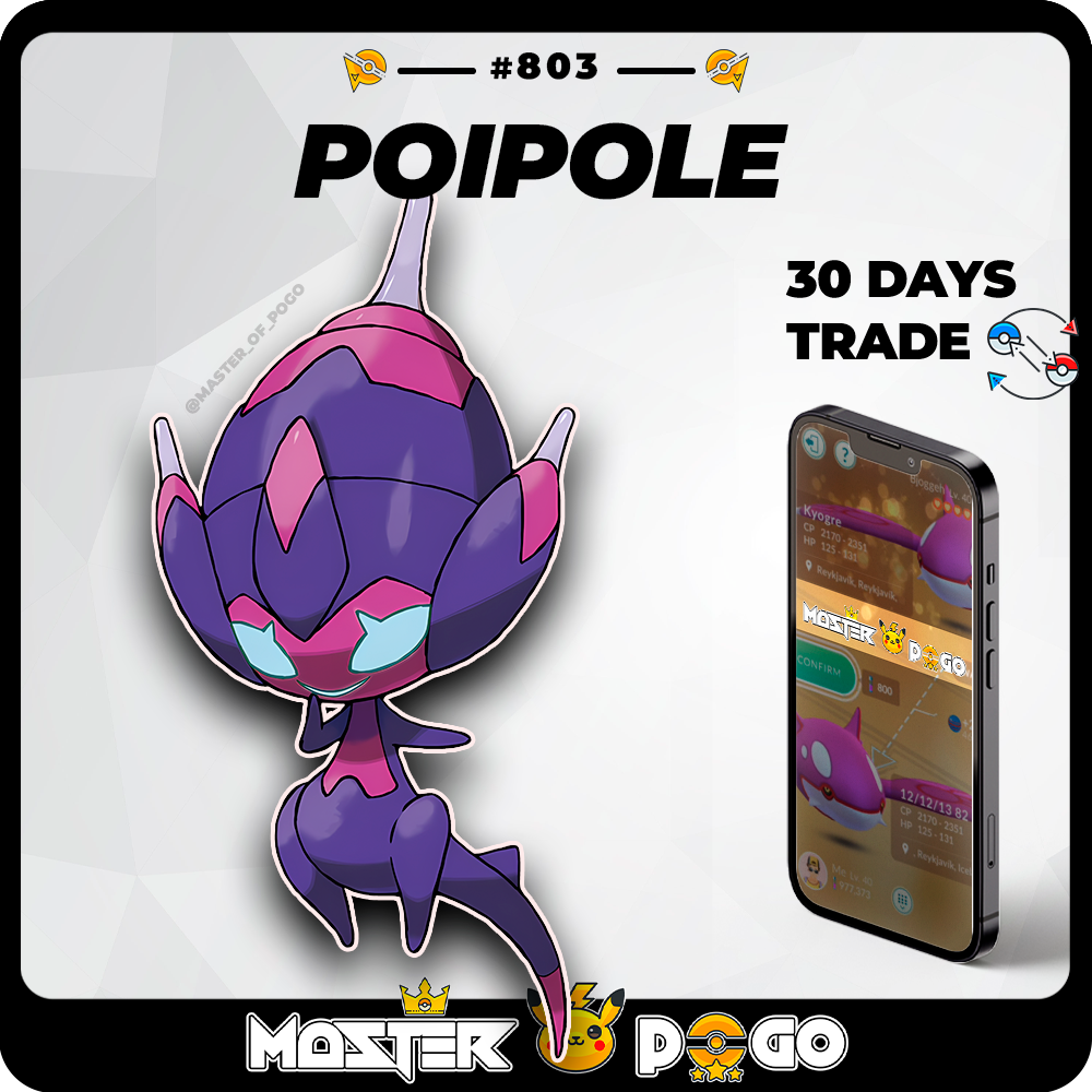 Code Pokémon GO : POIPOLE - 30 Jours D'abonnement + 30 Cadeaux - Neuf - Région Libre