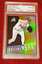 GREG MADDUX 1998 ZENITH RAISING THE BAR #8 HOF REFRACTOR LIKE FOIL PSA 10 🔥RARE