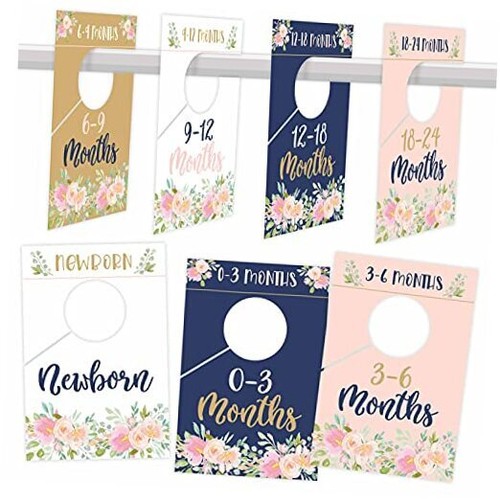 7 Navy Pink Gold Baby Nursery Closet Organizer Dividers For Girl