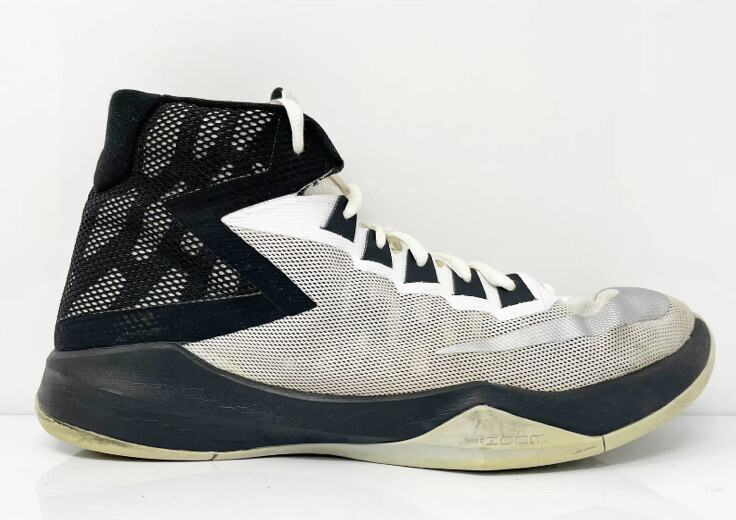 Nike Mens Zoom Devosion 844592-100 White Black Basketball Shoes Sz RAB75
