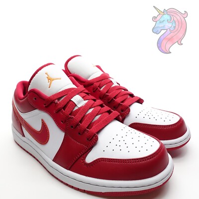Mens Size 15 Nike Air Jordan 1 Low Cardinal Red Curry White Shoes