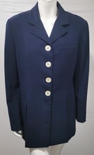 Rena Rowan For Saville Navy Blue Button Font Smart Lined Jacket Size 12
