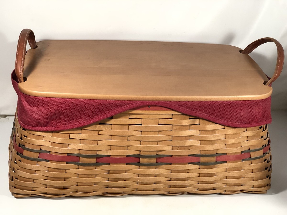 Longaberger Holiday Hostess 2002 Treasures Large Basket Red Accent