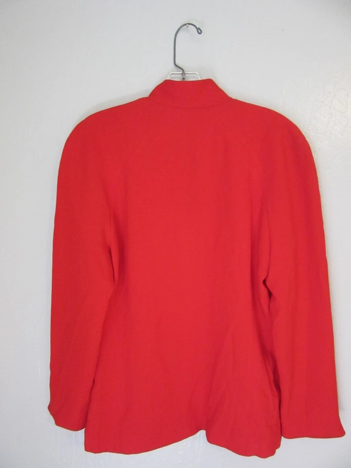 Chaqueta forrada CHRISTIAN DIOR roja vintage 6 Executive Business botón cierre a presión Foto 3 de 4