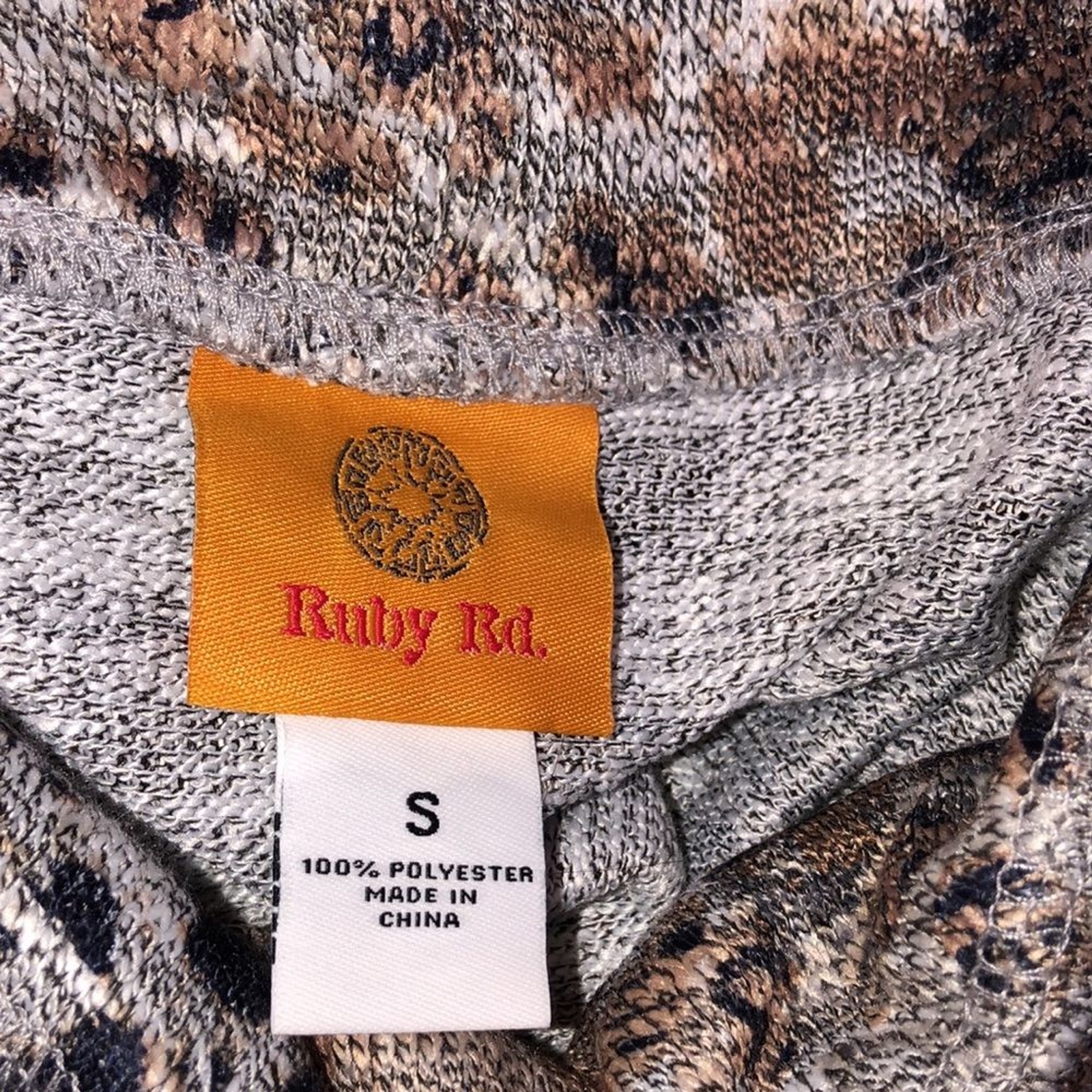 Ruby Road size small leopard print mock turtlenec… - image 4