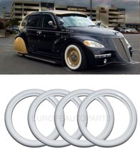 ATLAS 16'' INCH WHITE WALLS PORT-O-WALL TIRE INSERT TRIM SET X4 SIDEWALL #8