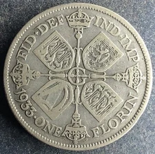1 Florin 1933 Great Britain 11.31g .500 Silver KM#834 K201023A0
