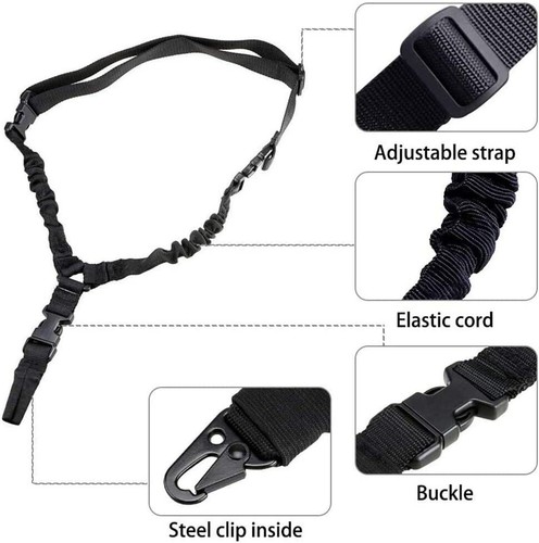 Heavy Duty Tactical Single Point Rifle Gun Sling w/ Quick Release QD Buckle - Picture 24 of 25