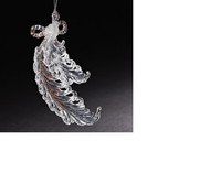 5.5 Clear And Silver Feathers With Sparkling Glitter Accents Christmas Ornament on sale 5.5 Clear And Silver Feathers With Sparkling Glitter Accents Christmas Ornament on sale