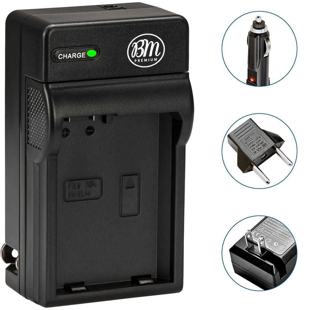 BM EN-EL14a Battery Charger for Nikon D3100, D3200, D3300, D3400 - Main Image