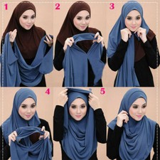 Instant Double Loop Chiffon Style Scarf/Hijab Shawl/Wrap 24 Colors